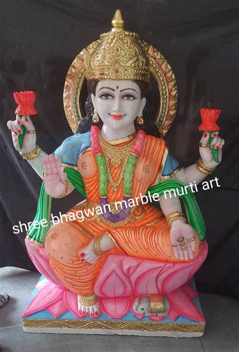 Painted Hindu White Marble Lakshmi Statue, Home at Rs 27000 in Alwar