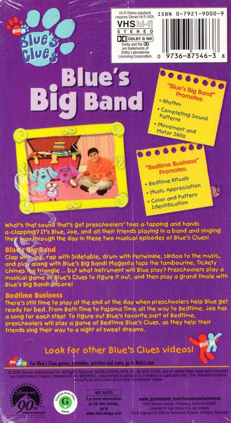 Blue's Big Band (VHS) | Blue's Clues Wiki | FANDOM powered by Wikia