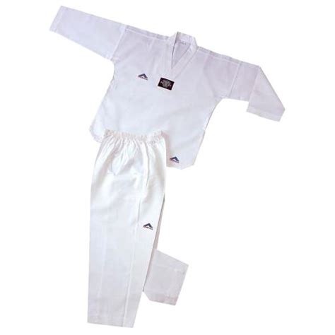 RHINGO RIBBED WHITE TAEKWONDO UNIFORM