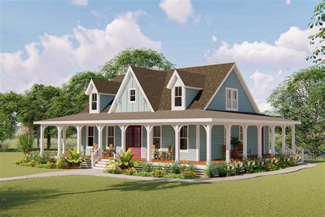 Plan 500051VV: 3-Bed Country Home Plan with 3-Sided Wraparound Porch ...