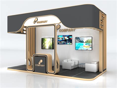 Exhibition Stand Booth Stall 6x3m Height 350cm 3 Side 3D