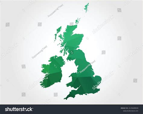 Uk Counties Map Green Color On Stock Vector (Royalty Free) 2135649919 ...