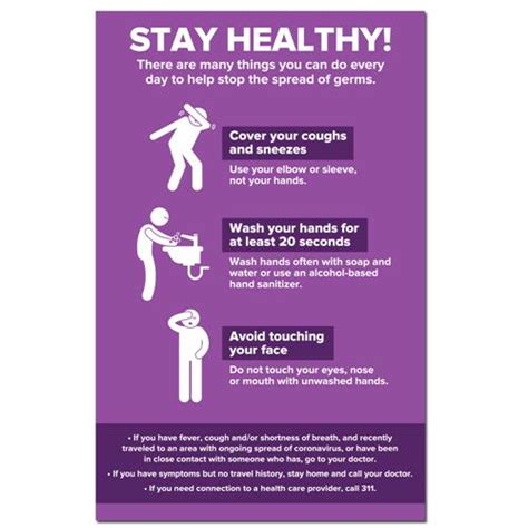 COVID-19 Coronavirus Prevention Sign - 7" x 11" PVC Sign (Stay Healthy) (Pack of 5)