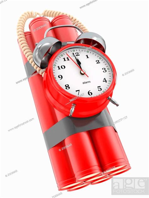 Countdown. Time bomb with alarm clock detonator. Dynamit. 3d, Stock ...