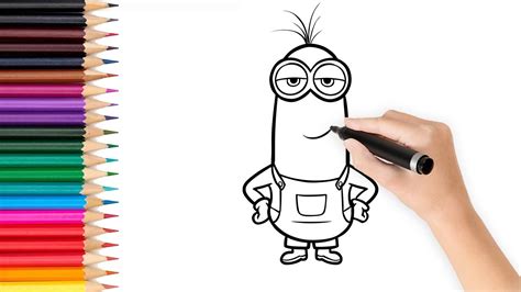 Mewarnai Gambar Minions Kevin dengan Pensil Warna - YouTube