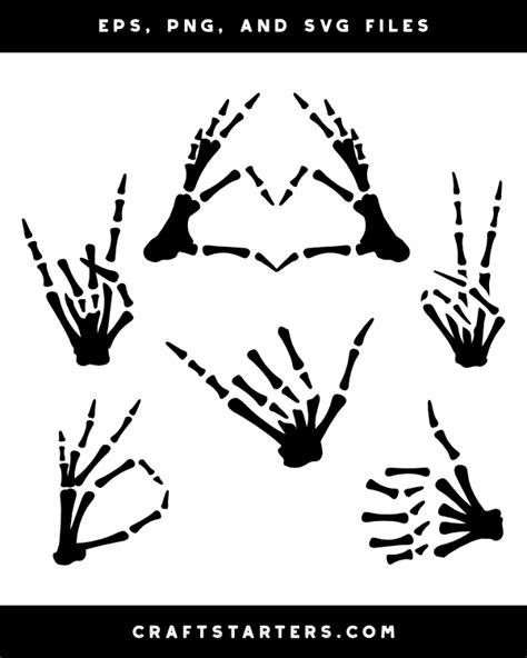 Skeleton Hand Gesture Silhouette Clip Art