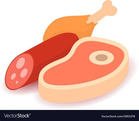 Meat icon. Cartoon isometric illustration of meat vector icon for web ...