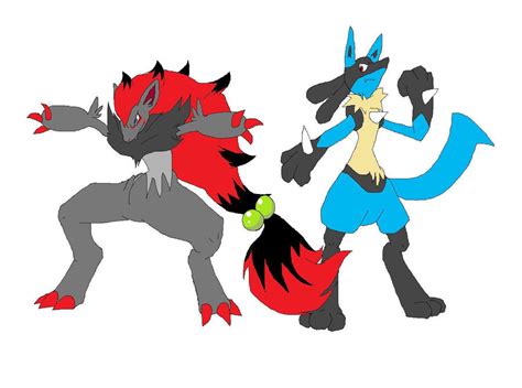 Zoroark and Lucario by Claudia-Sierra on DeviantArt