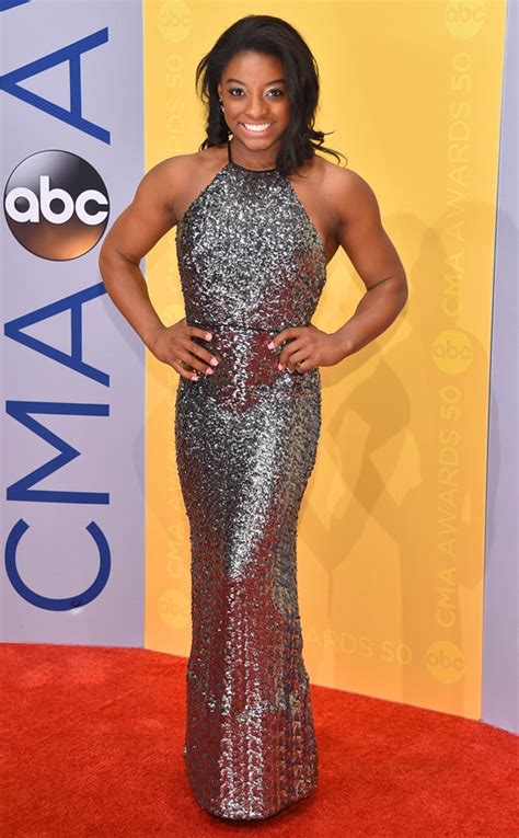 Simone Biles from CMA Awards 2016 Red Carpet Arrivals | E! News