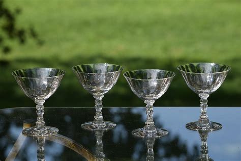 Vintage CRYSTAL Cocktail Martini glasses, Set of 4, Fostoria - Niagara ...