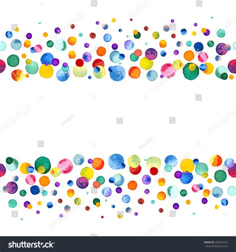 Watercolor Rainbow Colored Confetti Border With Space For Your Text ...