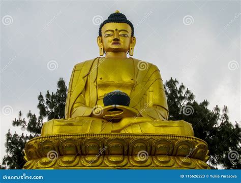 Buddha and Bodhisattva Gold Statues Nepal Buddhist Temple Kathmandu ...