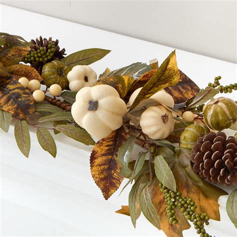 White Pumpkin Fall Garland - Garlands - Floral Supplies - Craft Supplies