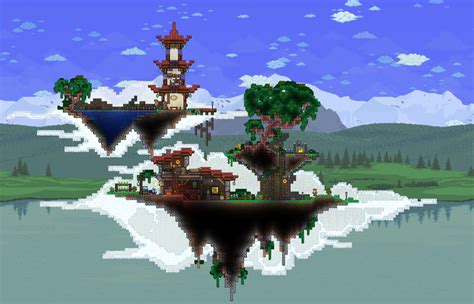 (2) Custom floating Island : Terraria | Terraria house ideas, Terrarium ...