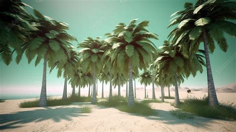 Tropical Paradise Gorgeous 3d Render Of A Palm Tree For Your Summer Beach Theme Powerpoint ...