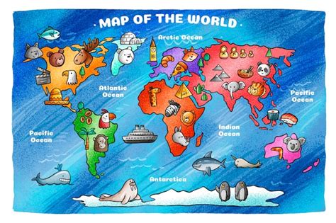 World Map Poster For Kids Educational, Interactive, Wall, 48% OFF