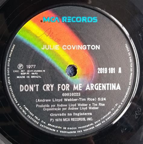 Julie Covington - Don't Cry For Me Argentina (1977, Vinyl) | Discogs