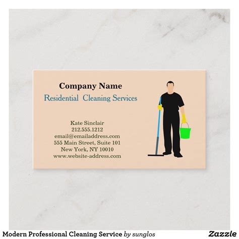 Modern Professional Cleaning Service Business Card | Zazzle.com in 2020 | Professional cleaning ...