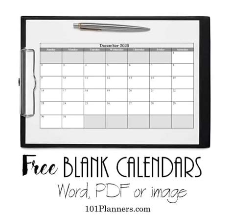 Free Editable Calendar Templates | 101 Different Designs