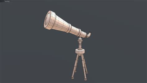 ArtStation - Old Telescope Low-poly 3D model | Game Assets