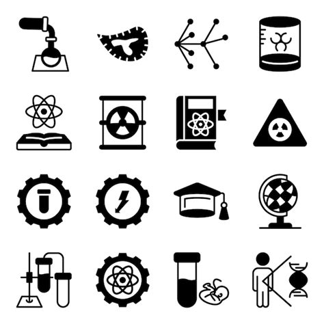 Premium Vector | Pack of science and experiments solid icons