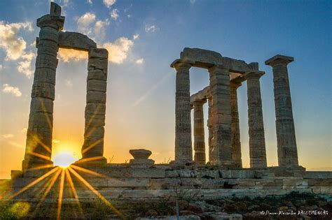 Greek Poseidon Temple Sunset | Ancient ruins, Temple ruins, Greek temple