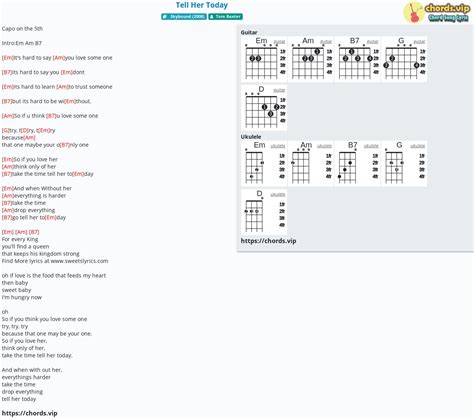 Chord: Tell Her Today - tab, song lyric, sheet, guitar, ukulele | chords.vip