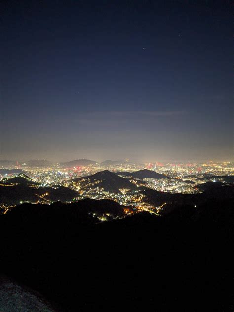 Night view of Seoul from Bukhansan : r/korea