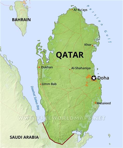 Qatar Physical Map