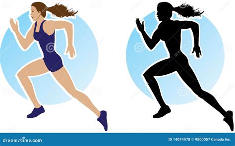 Outline Of Running Girl Royalty Free Stock Photos - Image: 14074978