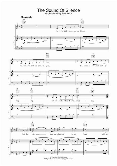 The Sound of Silence Piano Sheet Music | OnlinePianist