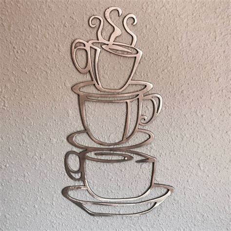 Metal Coffee Cup Wall Art : Cafe Coffee Cup Metal Wall Art Plasma Cut Decor Gift Idea Wall ...
