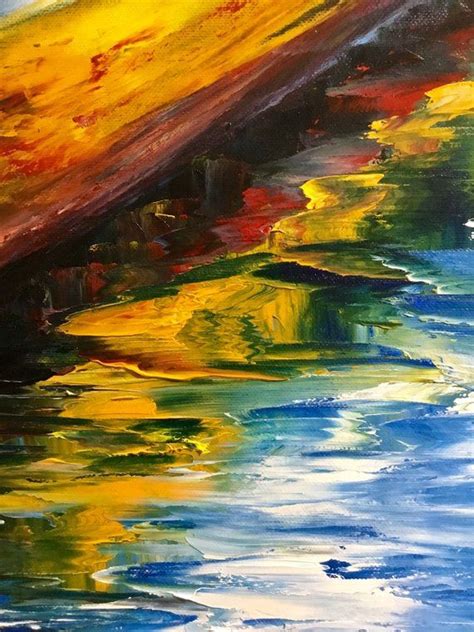 Boat reflection painting Modern impressionism Oil painting | Etsy | Reflection painting, Water ...