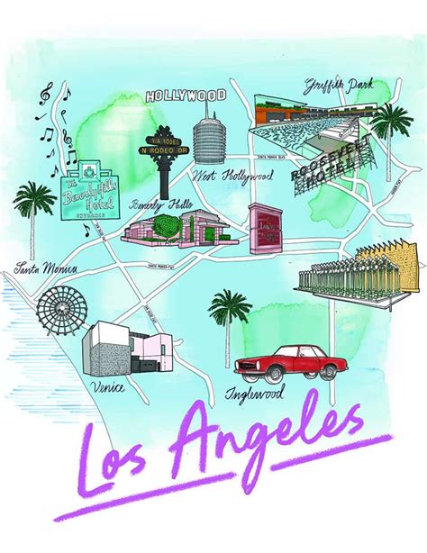 Los Angeles Map Drawing - Eileen Margarita