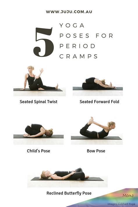 Oct 21, 2019 - Try these 5 poses to ease cramps and tension during your ...