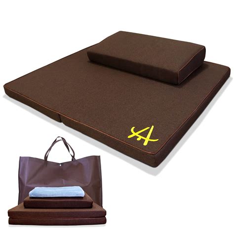 Agsnilove Meditation Cushion Mat Set Large Thick Yoga Mat, Coffee 70x60cm