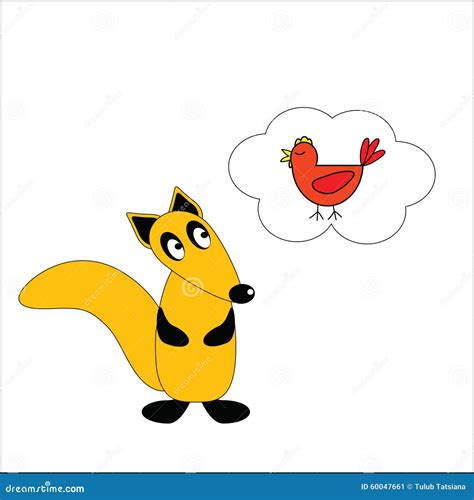 Fox Wants To Eat Chicken Stock Vector - Image: 60047661