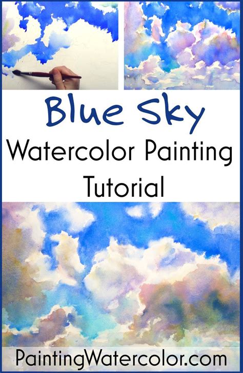 Blue Sky Watercolor Painting Tutorial (with YouTube video) by Jennifer ...