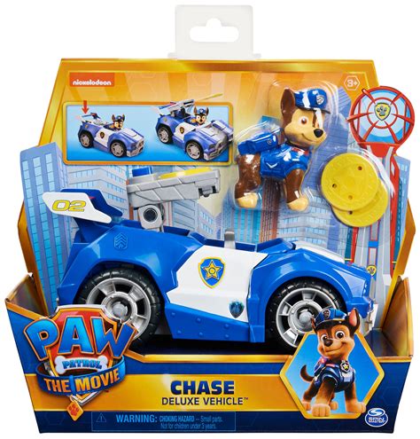 Buy Paw Patrol, Chase Deluxe Movie Transforming Toy Car with Collectible Action Figure, Kids ...