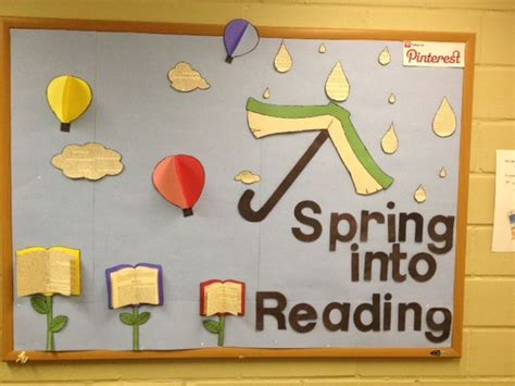 Spring into Reading - Spring bulletin board | Library Displays ...