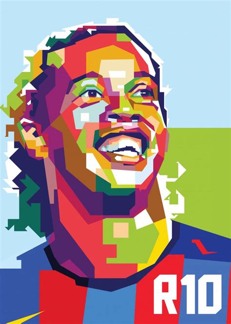 'Ronaldinho' Poster by wpap me | Displate | Wpap, Football artwork, Wpap art