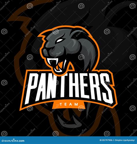 Furious Panther Sport Vector Logo Concept Isolated on Dark Background. Stock Vector ...