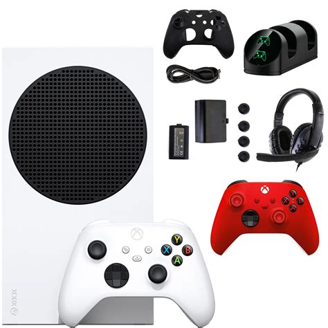 Microsoft Xbox Series S Console with Extra Red Controller Accessories Kit