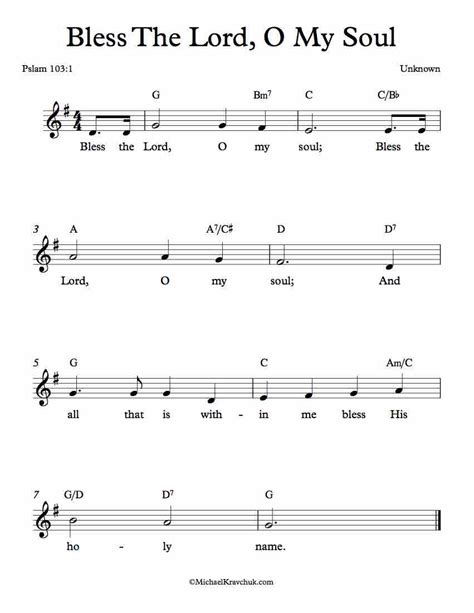 Free Lead Sheet – Bless The Lord, O My Soul – Michael Kravchuk