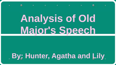 Analysis of Old Major's Speech by Agatha Fehr on Prezi