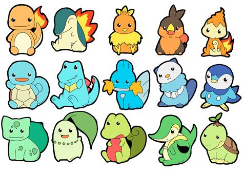 Starter Pokemon Stickers by Kenneos on DeviantArt