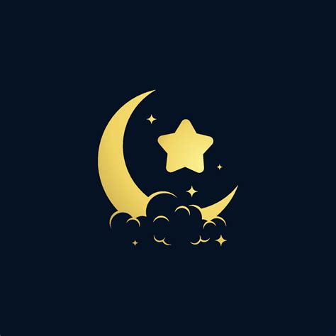 elegant crescent moon and star logo design 11155921 Vector Art at Vecteezy