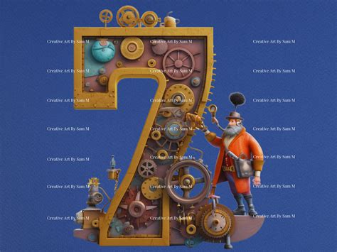 Steampunk Number 7 Clipart PNG Files for Sublimation Steam - Etsy UK