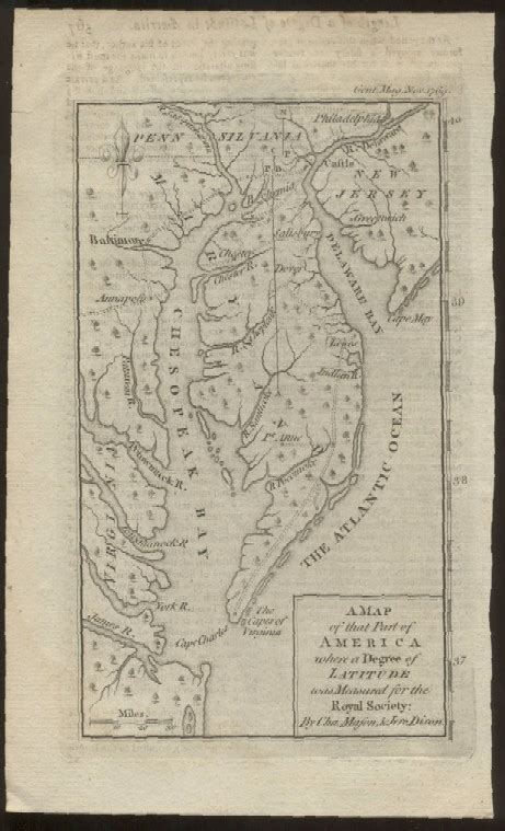 1769 Mason Dixon Line Map