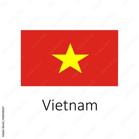 Flag of Vietnam with name icon. Official colors and proportion ...